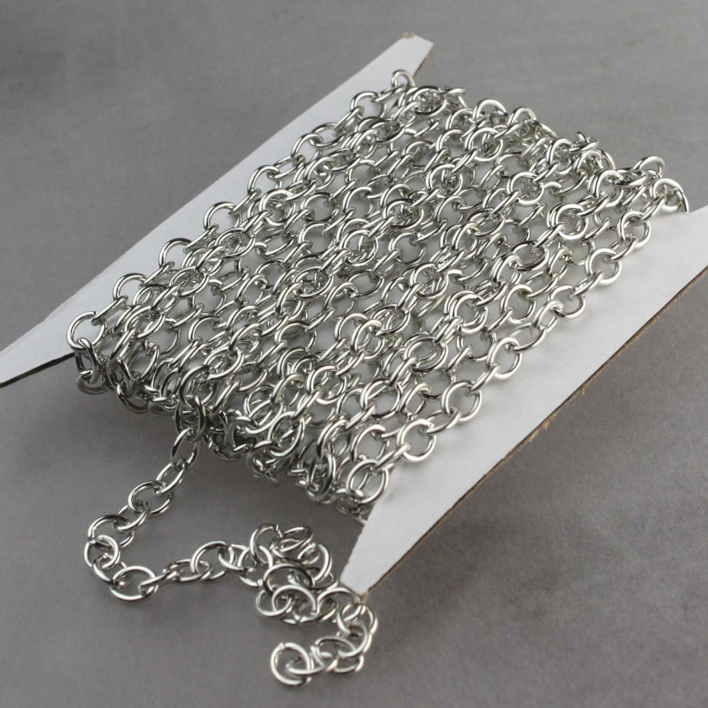 Chunky Fashion Chain 3 ft of Antiqued Silver Rhodium Cable Chain Big Chunky Heavy Cable chain - 7.8x6.3mm 1.2mm unsoldered - 7863CA