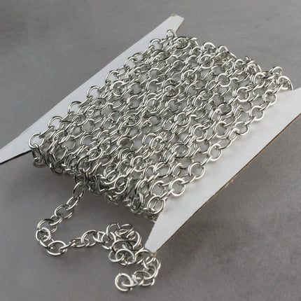 Chunky Fashion Chain 30 ft of Antiqued Silver Big Heavy Cable chain - 7.8x6.3mm 1.2mm unsoldered links - 7863CA