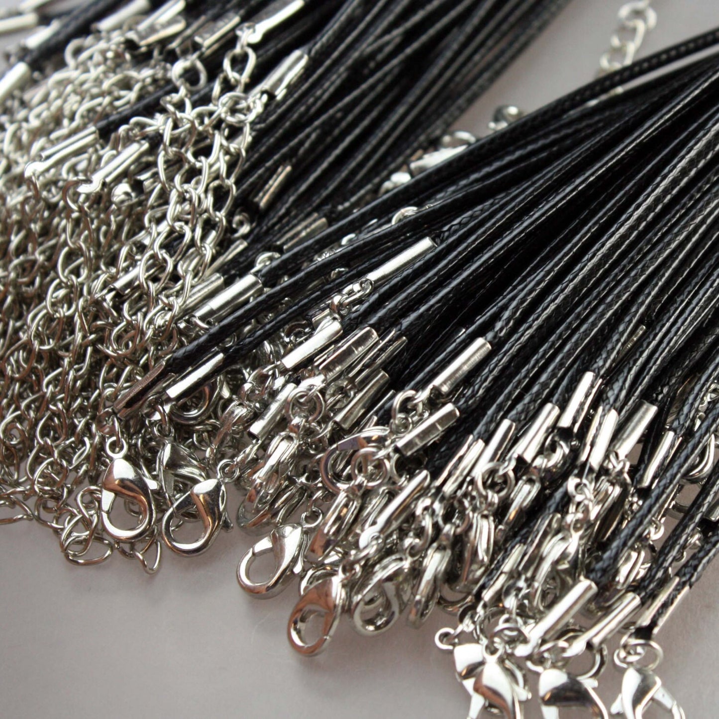 10pcs 1.5mm 18-20 inch adjustable black compressed cotton quality necklace cord