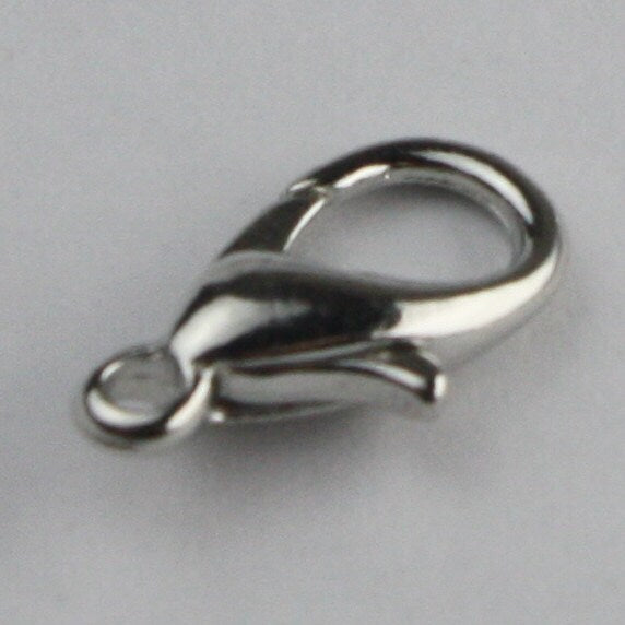 20 pcs of Rhodium Plated BIG lobster claw brass clasp 16x9mm - LOB16