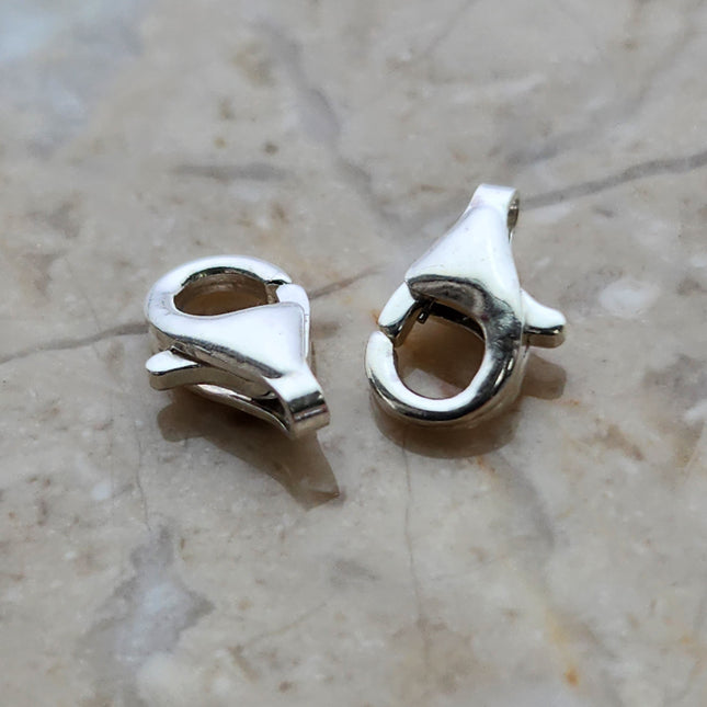 925 Solid Sterling Silver Clasp - 1/5/10 Pcs Lobster Claw Clasp Made in Italy - 9mm  - SSLobster09