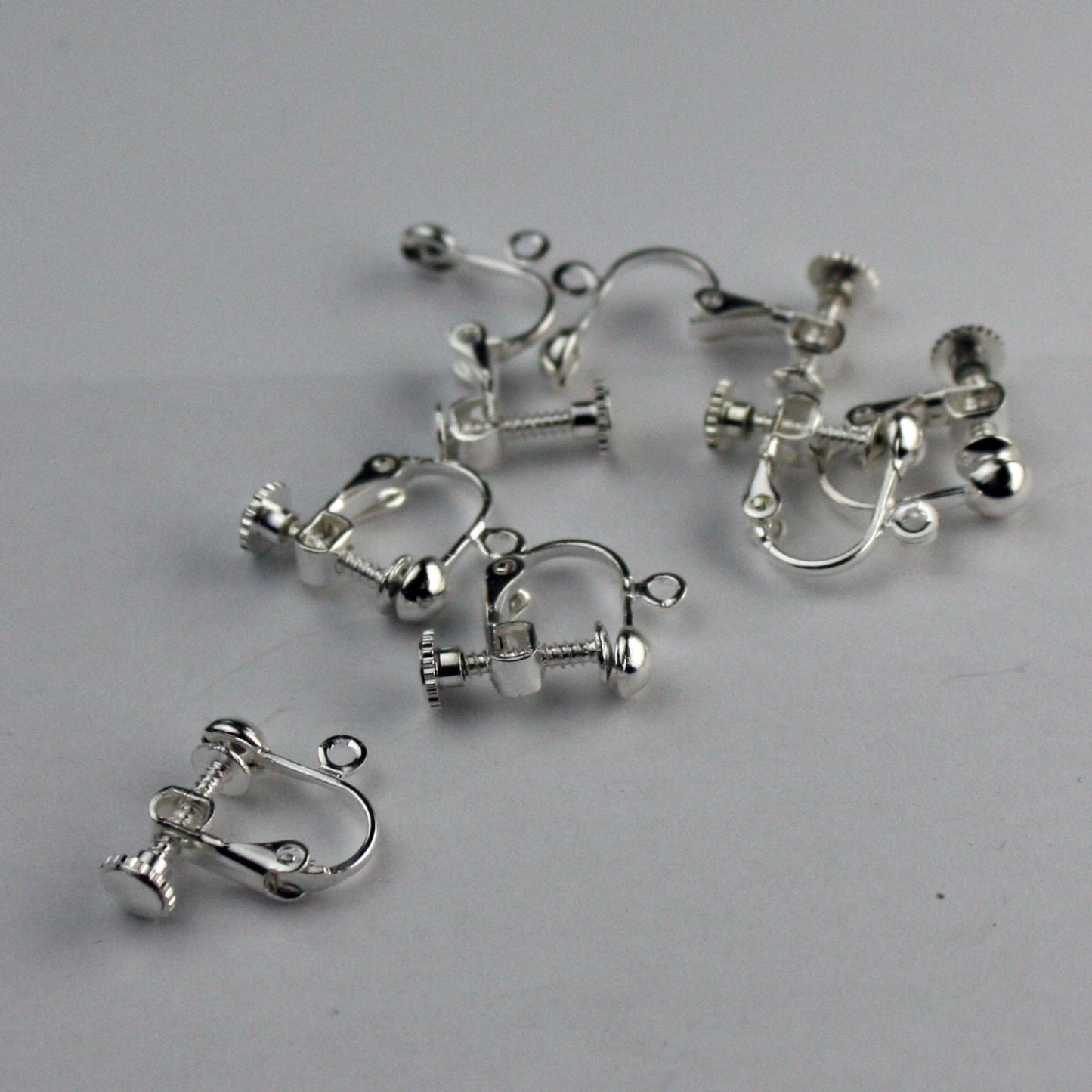 10 pcs Sterling Silver Plated Screw Back Earring Clips - 18x14mm from California USA