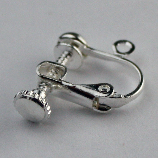 10 pcs Sterling Silver Plated Screw Back Earring Clips - 18x14mm from California USA