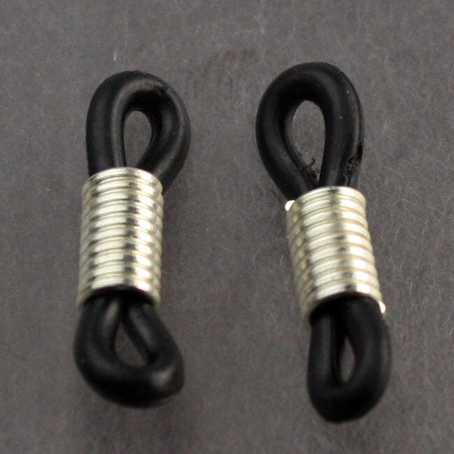 2/10/20/50 pcs of Eyeglasses Holders id badge holder rubber rhodium plated coil - 22mm - Ship from USA