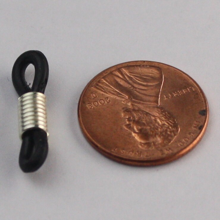 2/10/20/50 pcs of Eyeglasses Holders id badge holder rubber rhodium plated coil - 22mm - Ship from USA