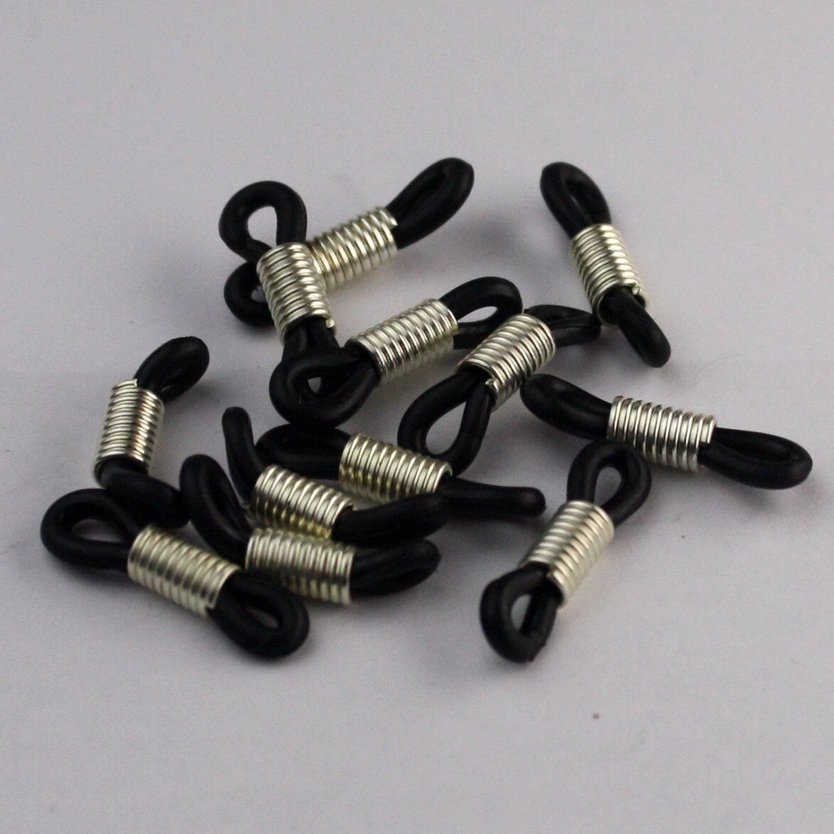 2/10/20/50 pcs of Eyeglasses Holders id badge holder rubber rhodium plated coil - 22mm - Ship from USA