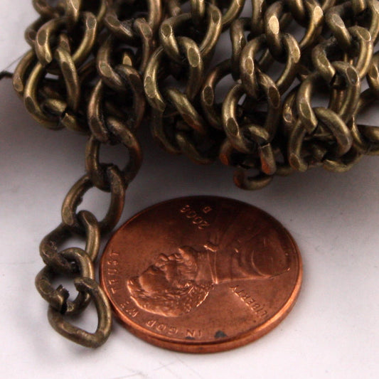30 ft. Antique Brass Vintage Big Chunky Curb Chain - 5.5x8.0mm Unsoldered Link - Ship from California USA - 5580CA