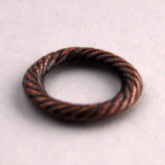 20 pcs of Antique Copper Rope Soldered Link Jumpring - 10mm - 1.4mm Thickness