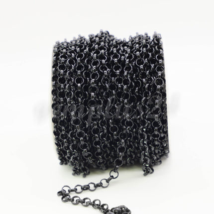 1/3/10/30 Feet 7mm BLACK/Antique Brass/Copper/Rhodium/Gunmetal ROLO Large Chunky Big Fashion Chain 7.0mm - Unsoldered Link -Bracelet  70ROLO