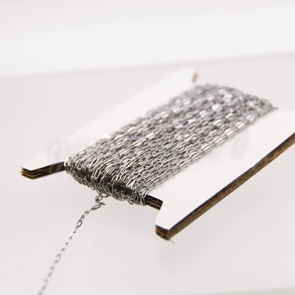 Stainless Steel RECTANGLE Fashion Flat chain, 3/10/30/50/100 feet of Surgical Stainless Steel SOLDERED Sturdy - 1.5x3.5mm Link - STREC1535