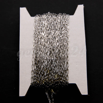 Stainless Steel RECTANGLE Fashion Flat chain, 3/10/30/50/100 feet of Surgical Stainless Steel SOLDERED Sturdy - 1.5x3.5mm Link - STREC1535
