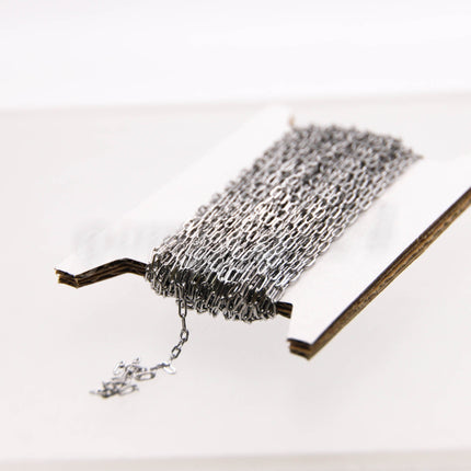 Stainless Steel Fashion RECTANGLE Flat chain, 3/10/30/50/100 feet of Surgical Stainless Steel SOLDERED Sturdy - 1.7x4,3mm Link - STREC1743