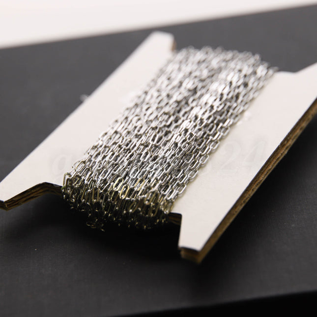 Stainless Steel Fashion RECTANGLE Flat chain, 3/10/30/50/100 feet of Surgical Stainless Steel SOLDERED Sturdy - 1.7x4,3mm Link - STREC1743