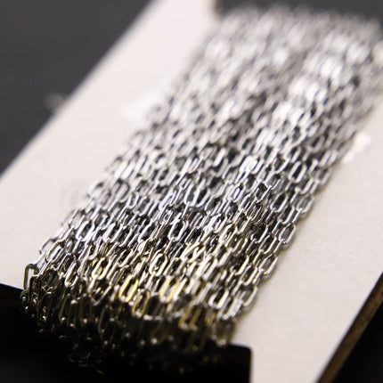 Stainless Steel Fashion RECTANGLE Flat chain, 3/10/30/50/100 feet of Surgical Stainless Steel SOLDERED Sturdy - 1.7x4,3mm Link - STREC1743
