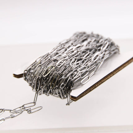 Stainless Steel RECTANGLE Fashion Flat Chunky chain, 3/10/30/50/100 feet of Surgical SOLDERED Sturdy - 3.5x11.5mm Link - STREC35115