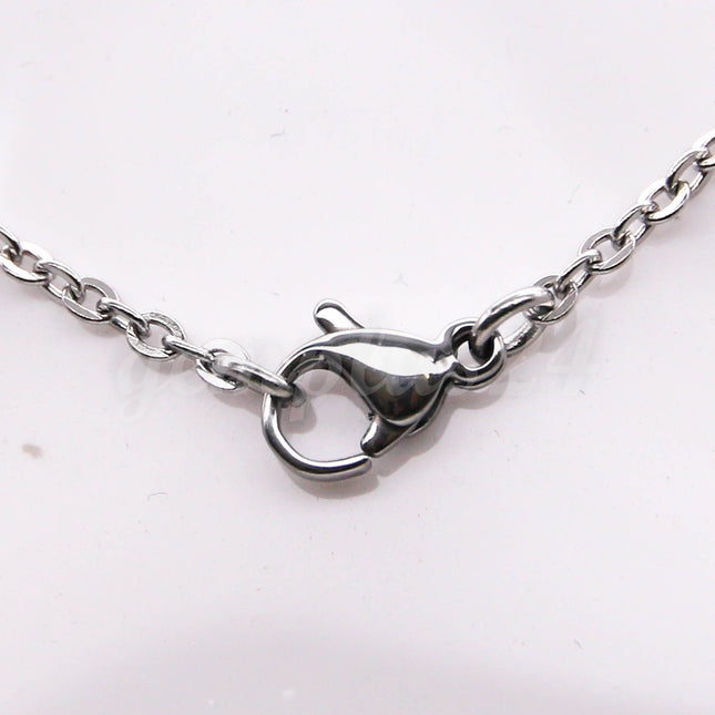 Ready to Wear Stainless Steel Flat Cable Chain Necklace - 2.9x1.7mm - 0.4mm - 16/18/20/24 inch - with High Quality Lobster Clasp - STNECT04