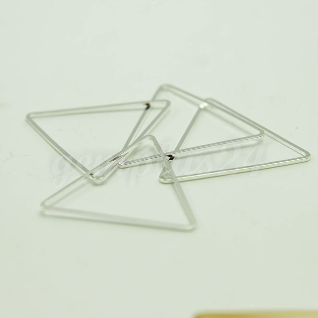 38mm Triangle - Gold/Silver/Champagne/Rhodium - 5/15/25/50/100 Pcs - Triangle Link Brass Connector Closed Loop Jump Rings - 38mm x 0.8mm