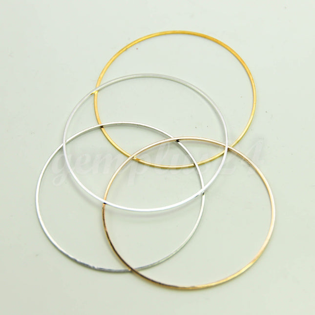 60mm Circle - Gold/Silver/Champagne/Rhodium - 5/10/25/50/100 Pcs - Circle Link Brass Connector Closed Loop Jump Rings - 60mm x 1.0mm
