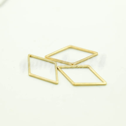 14x28mm Diamond - Gold/Silver/Champagne/Rhodium - 5/10/25/50/100 Pcs - Diamond Link Brass Connector Closed Loop Jump Rings - 14x28mm x 0.8mm