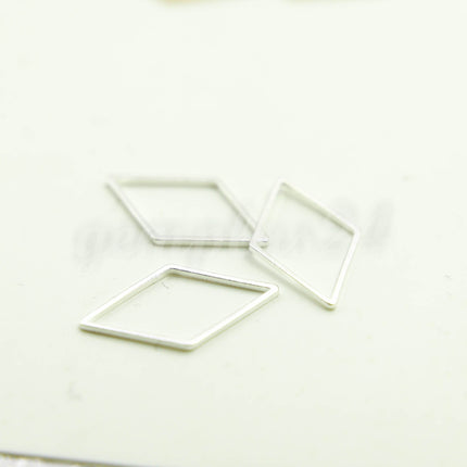 14x28mm Diamond - Gold/Silver/Champagne/Rhodium - 5/10/25/50/100 Pcs - Diamond Link Brass Connector Closed Loop Jump Rings - 14x28mm x 0.8mm