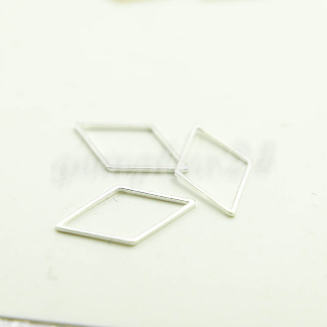 14x28mm Diamond - Gold/Silver/Champagne/Rhodium - 5/10/25/50/100 Pcs - Diamond Link Brass Connector Closed Loop Jump Rings - 14x28mm x 0.8mm
