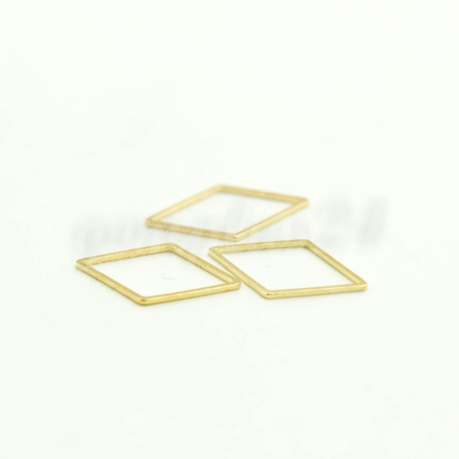 14x28mm Diamond - Gold/Silver/Champagne/Rhodium - 5/10/25/50/100 Pcs - Diamond Link Brass Connector Closed Loop Jump Rings - 14x28mm x 0.8mm