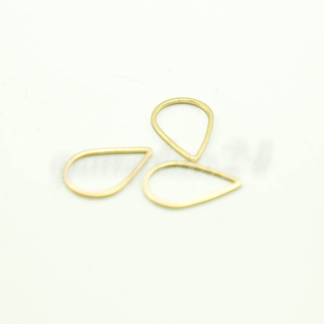 11x16mm Teardrop - Gold/Silver/Champagne/Rhodium - 5/10/25/50/100 Pcs - Teardrop Link Brass Connector Closed Loop Rings - 11x16mm x 0.8mm