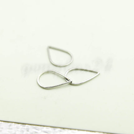11x16mm Teardrop - Gold/Silver/Champagne/Rhodium - 5/10/25/50/100 Pcs - Teardrop Link Brass Connector Closed Loop Rings - 11x16mm x 0.8mm