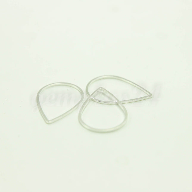 17x25mm Teardrop - Gold/Silver/Champagne/Rhodium - 5/10/25/50/100 Pcs - Teardrop Link Brass Connector Closed Loop Rings - 17x25mm x 0.8mm