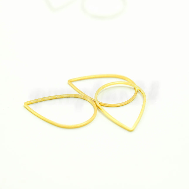 17x25mm Teardrop - Gold/Silver/Champagne/Rhodium - 5/10/25/50/100 Pcs - Teardrop Link Brass Connector Closed Loop Rings - 17x25mm x 0.8mm