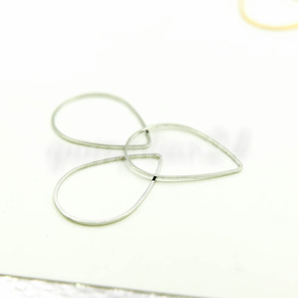 22x31mm Teardrop - Gold/Silver/Champagne/Rhodium - 5/10/25/50/100 Pcs - Teardrop Link Brass Connector Closed Loop Rings - 22x31mm x 0.8mm