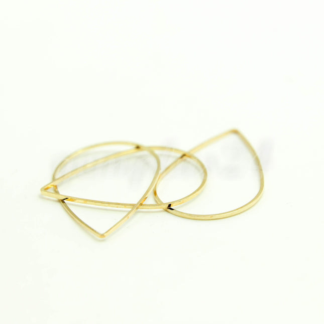 26x39mm Teardrop - Gold/Silver/Champagne/Rhodium - 5/10/25/50/100 Pcs - Teardrop Link Brass Connector Closed Loop Rings - 26x39mm x 0.8mm