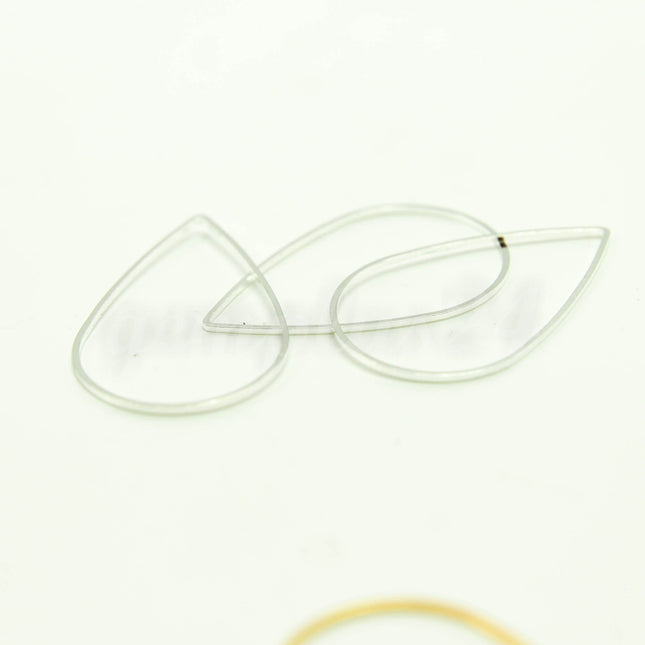 26x39mm Teardrop - Gold/Silver/Champagne/Rhodium - 5/10/25/50/100 Pcs - Teardrop Link Brass Connector Closed Loop Rings - 26x39mm x 0.8mm