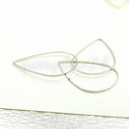 26x39mm Teardrop - Gold/Silver/Champagne/Rhodium - 5/10/25/50/100 Pcs - Teardrop Link Brass Connector Closed Loop Rings - 26x39mm x 0.8mm