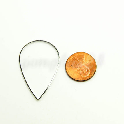 26x39mm Teardrop - Gold/Silver/Champagne/Rhodium - 5/10/25/50/100 Pcs - Teardrop Link Brass Connector Closed Loop Rings - 26x39mm x 0.8mm