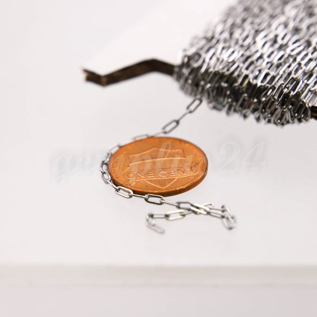 Stainless Steel Fashion RECTANGLE Flat chain, 3/10/30/50/100 feet of Surgical Stainless Steel SOLDERED Sturdy - 1.7x4,3mm Link - STREC1743