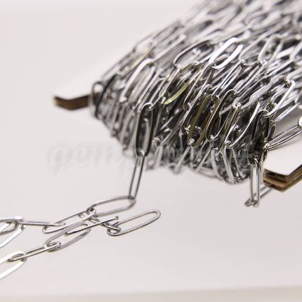 Stainless Steel RECTANGLE Fashion Flat Chunky chain, 3/10/30/50/100 feet of Surgical SOLDERED Sturdy - 3.5x11.5mm Link - STREC35115