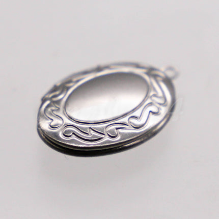 1/5/10/25 pcs STAINLESS STEEL Pattern Oval Locket Pendant Charm - 16x24mm 5mm thickness - Pendant Charm - STLB43