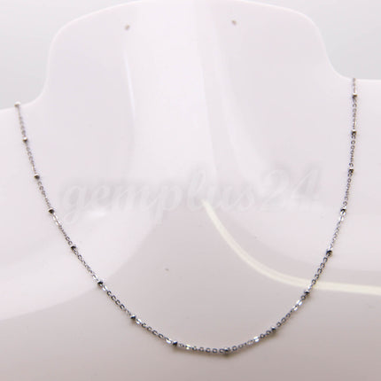 3/10/30/100/330 Feet Stainless Steel Micro Satellite Flat Chain - Ball Beaded Solder Flat Cable Chain - 2x1.4mm 2.0mm Beads Link - ST214FSAT