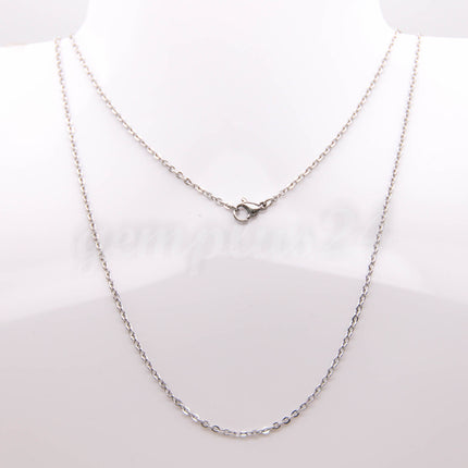 Ready to Wear Stainless Steel Flat Cable Chain Necklace - 2.9x1.7mm - 0.4mm - 16/18/20/24 inch - with High Quality Lobster Clasp - STNECT04