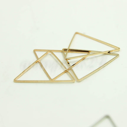 38mm Triangle - Gold/Silver/Champagne/Rhodium - 5/15/25/50/100 Pcs - Triangle Link Brass Connector Closed Loop Jump Rings - 38mm x 0.8mm