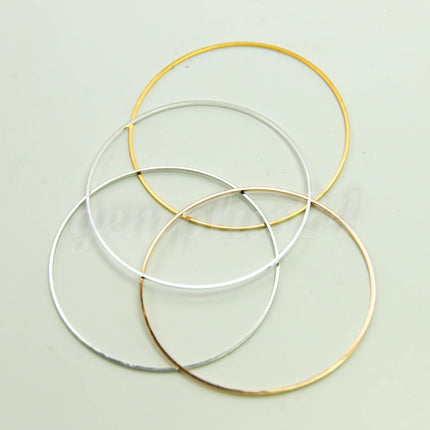 30mm Circle - Gold/Silver/Champagne/Rhodium - 5/15/25/50/100 Pcs - Circle Link Brass Connector Closed Loop Jump Rings - 30mm x 1.0mm