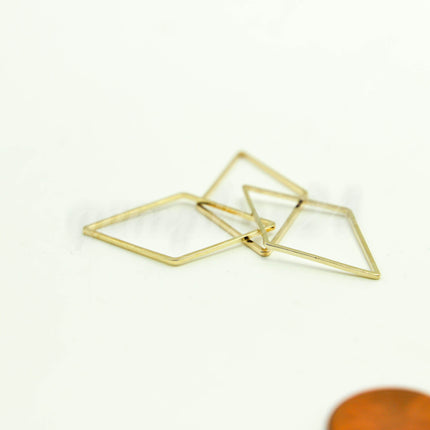 20x33mm Diamond - Gold/Silver/Champagne/Rhodium - 5/10/25/50/100 Pcs - Diamond Link Brass Connector Closed Loop Jump Rings - 20x33mm x 0.8mm