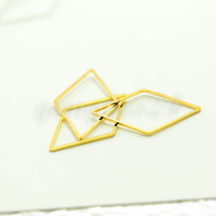 20x33mm Diamond - Gold/Silver/Champagne/Rhodium - 5/10/25/50/100 Pcs - Diamond Link Brass Connector Closed Loop Jump Rings - 20x33mm x 0.8mm