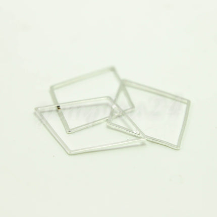 30x40mm Diamond - Gold/Silver/Champagne/Rhodium - 5/10/25/50/100 Pcs - Diamond Link Brass Connector Closed Loop Jump Rings - 30x40mm x 0.8mm