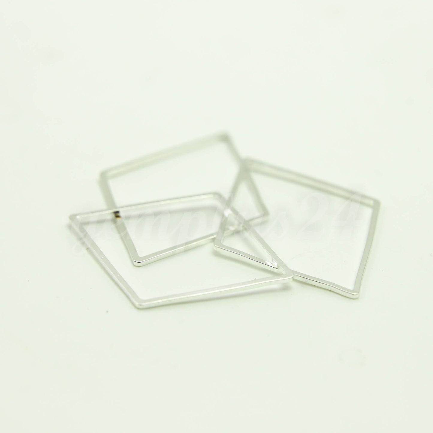 30x40mm Diamond - Gold/Silver/Champagne/Rhodium - 5/10/25/50/100 Pcs - Diamond Link Brass Connector Closed Loop Jump Rings - 30x40mm x 0.8mm