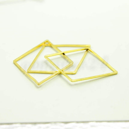 30x40mm Diamond - Gold/Silver/Champagne/Rhodium - 5/10/25/50/100 Pcs - Diamond Link Brass Connector Closed Loop Jump Rings - 30x40mm x 0.8mm