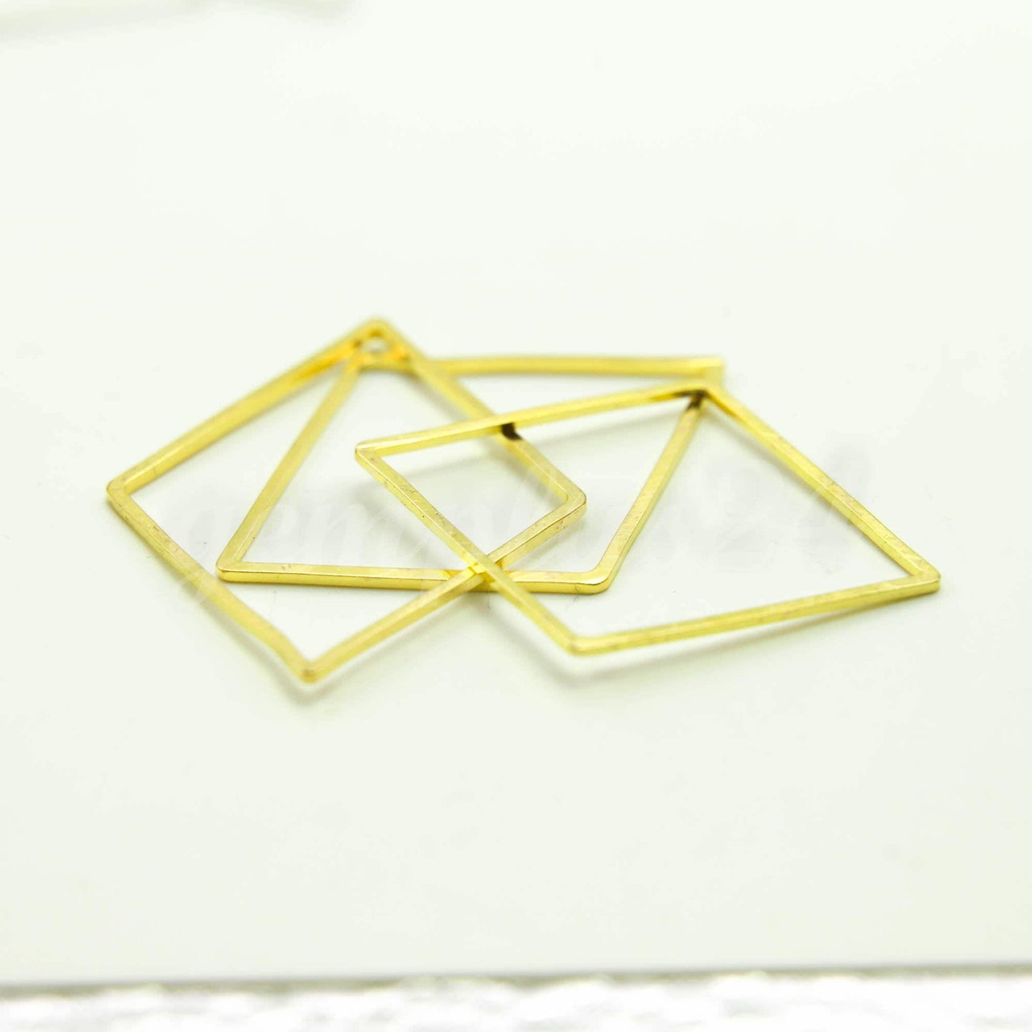 30x40mm Diamond - Gold/Silver/Champagne/Rhodium - 5/10/25/50/100 Pcs - Diamond Link Brass Connector Closed Loop Jump Rings - 30x40mm x 0.8mm