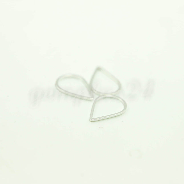 11x16mm Teardrop - Gold/Silver/Champagne/Rhodium - 5/10/25/50/100 Pcs - Teardrop Link Brass Connector Closed Loop Rings - 11x16mm x 0.8mm