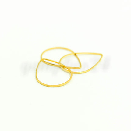 22x31mm Teardrop - Gold/Silver/Champagne/Rhodium - 5/10/25/50/100 Pcs - Teardrop Link Brass Connector Closed Loop Rings - 22x31mm x 0.8mm